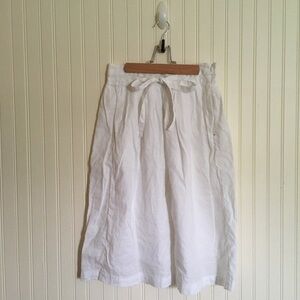 Ines de La Fressange x Uniqlo white bow tie linen cotton skirt size XXS EUC